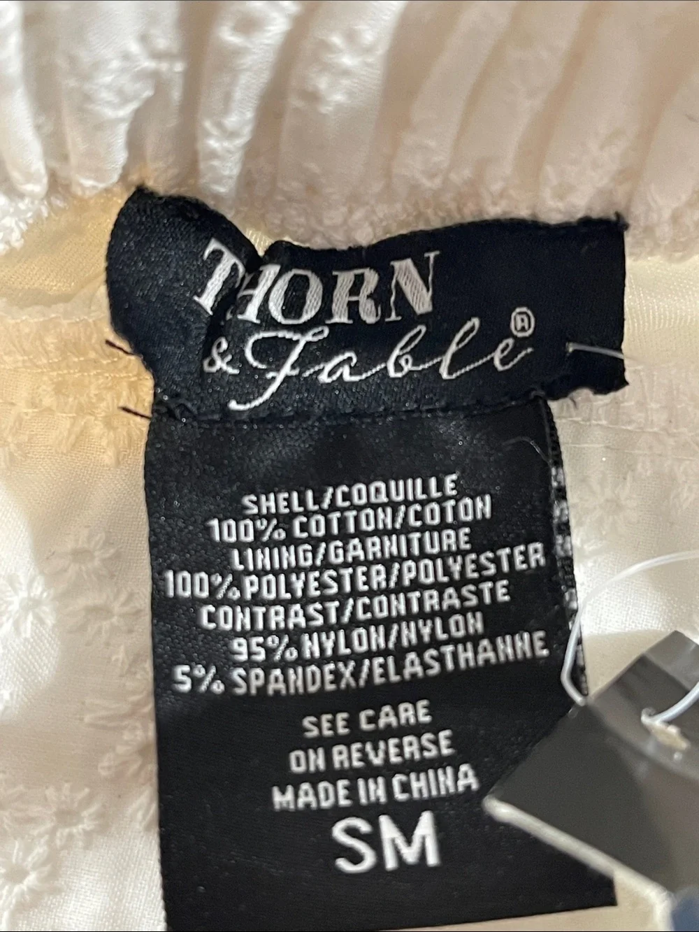Thorn & Fable White Eyelet & Lace Tiered Midi Skirt White Size Small NEW
